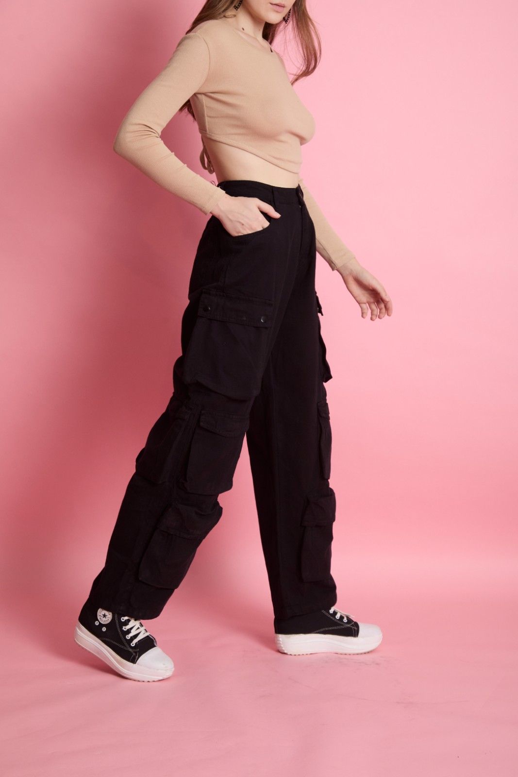 Women's Baggy Black Trousers