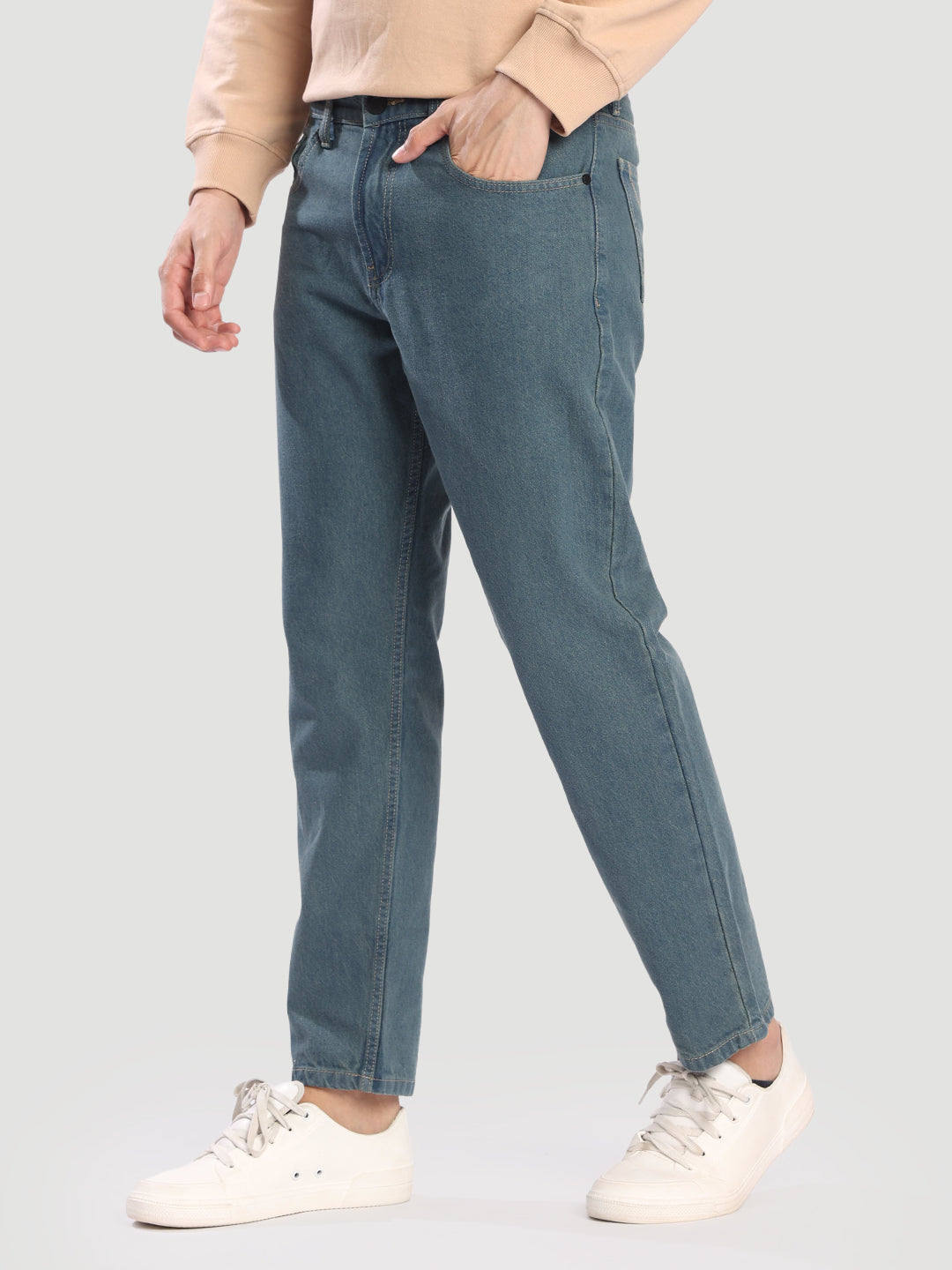 Men Blue Tinted Regular Fit Jeans