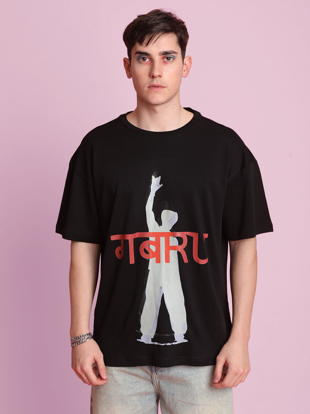 Gender Fluid Black Graphic Printe Tee