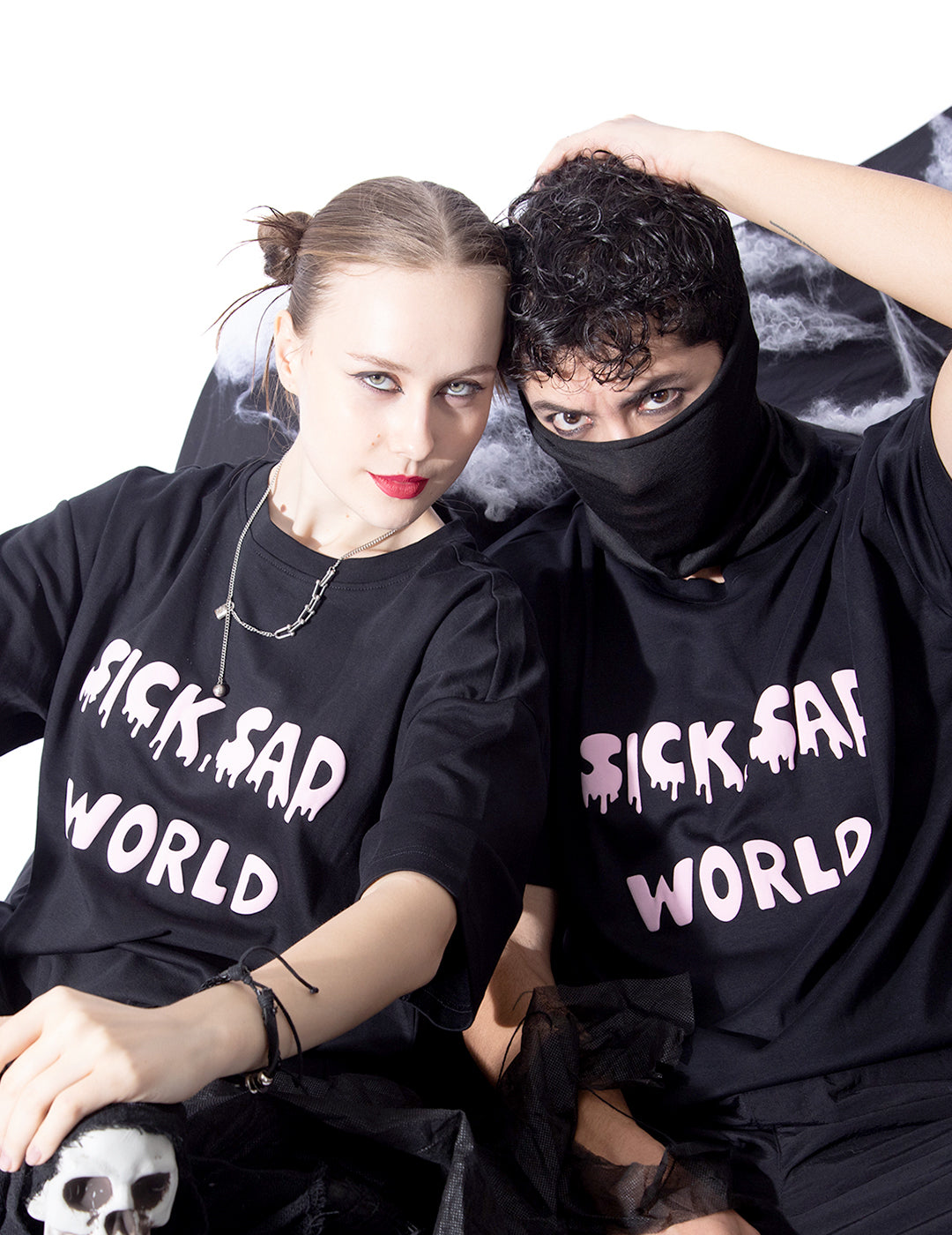 Unisex Oversize Fit  Black Sick Sad World T Shirt