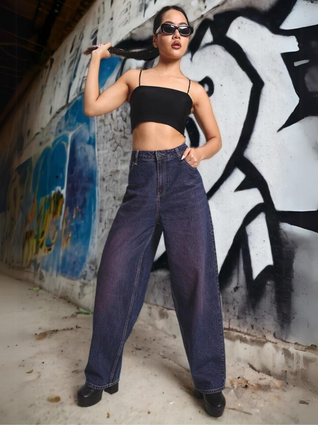 Women Purple The Baggy Lilac Lounge Jeans