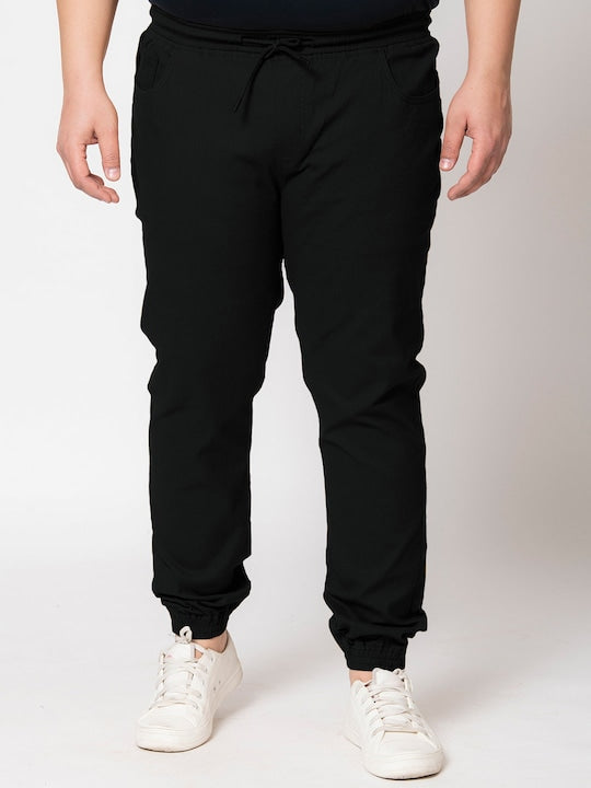 Men Black Regular Fit Solid Casual Jogger