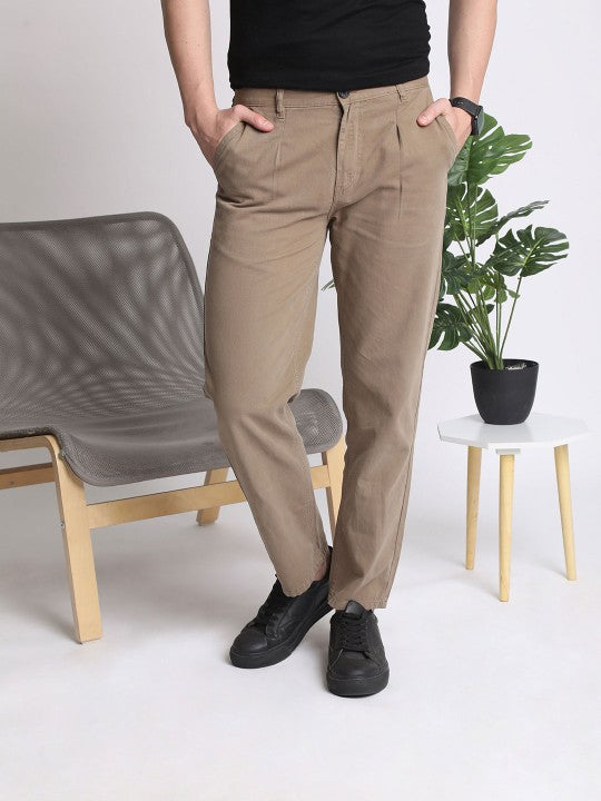 Men Brown Relax Fit Chinos