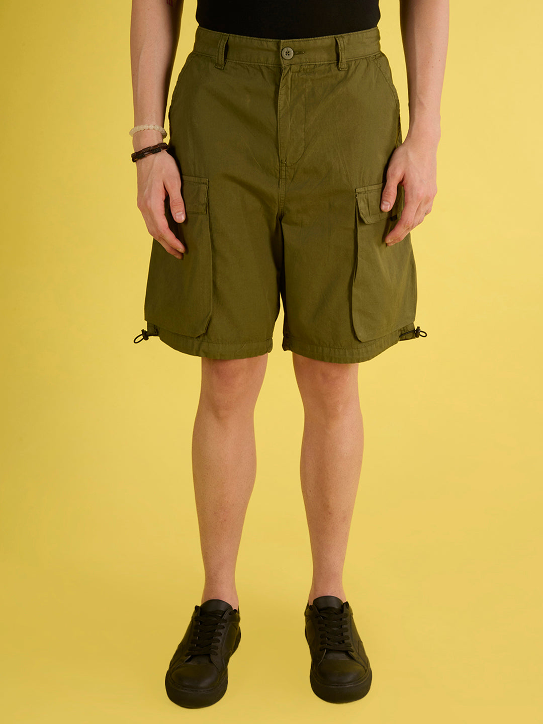 Men Relax Fit Olive Shorts