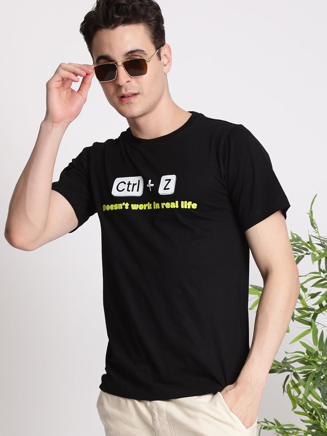 Men 'Ctrl Z' Typography Printed Tshirt