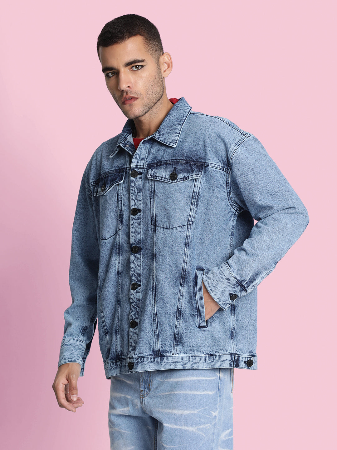 Gender Fluid Mood Switch Oversized Denim Jacket with Detachable Back Panel