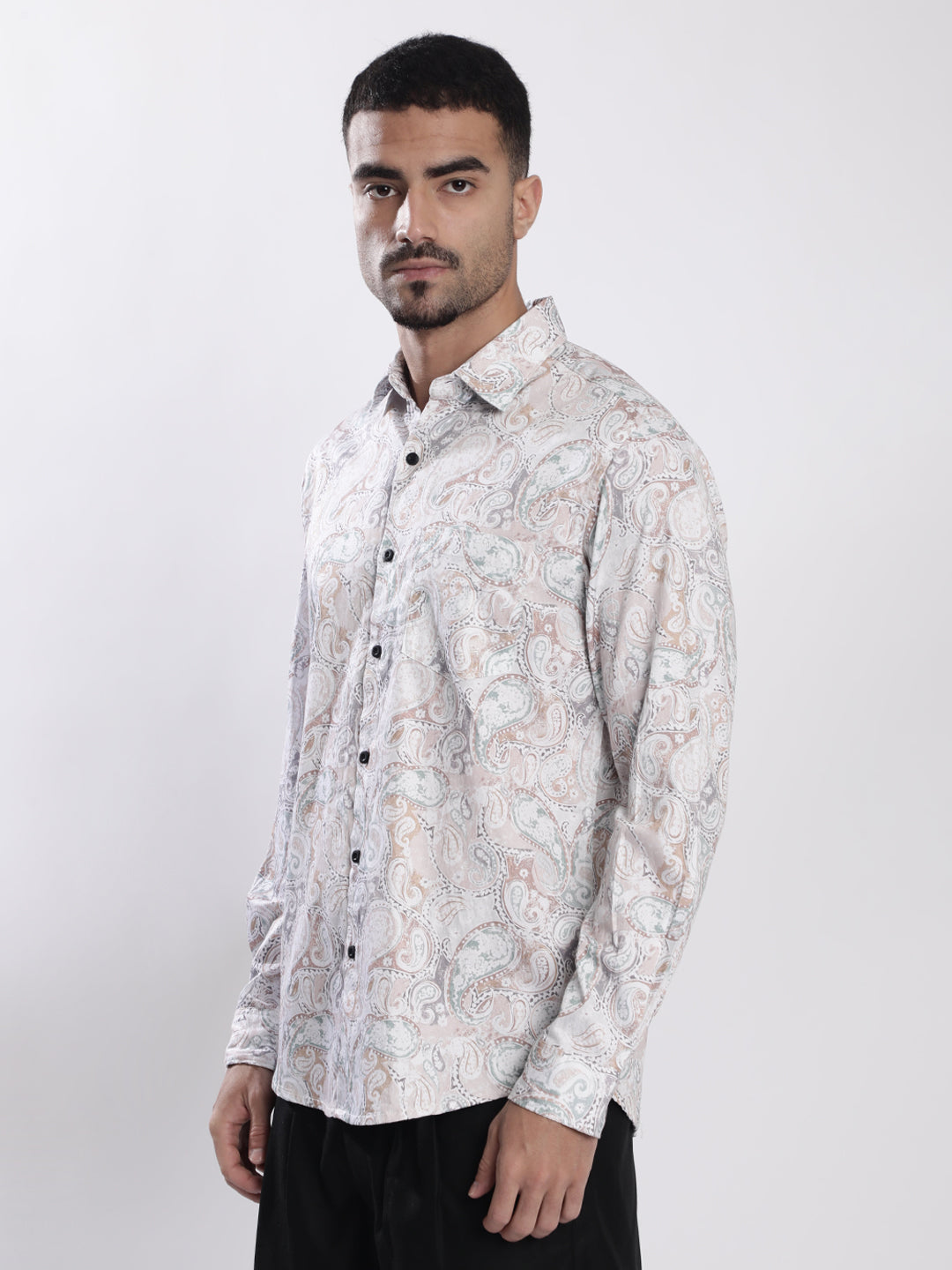 Men Brown and Beige Ethnic Motif Printed Shirt