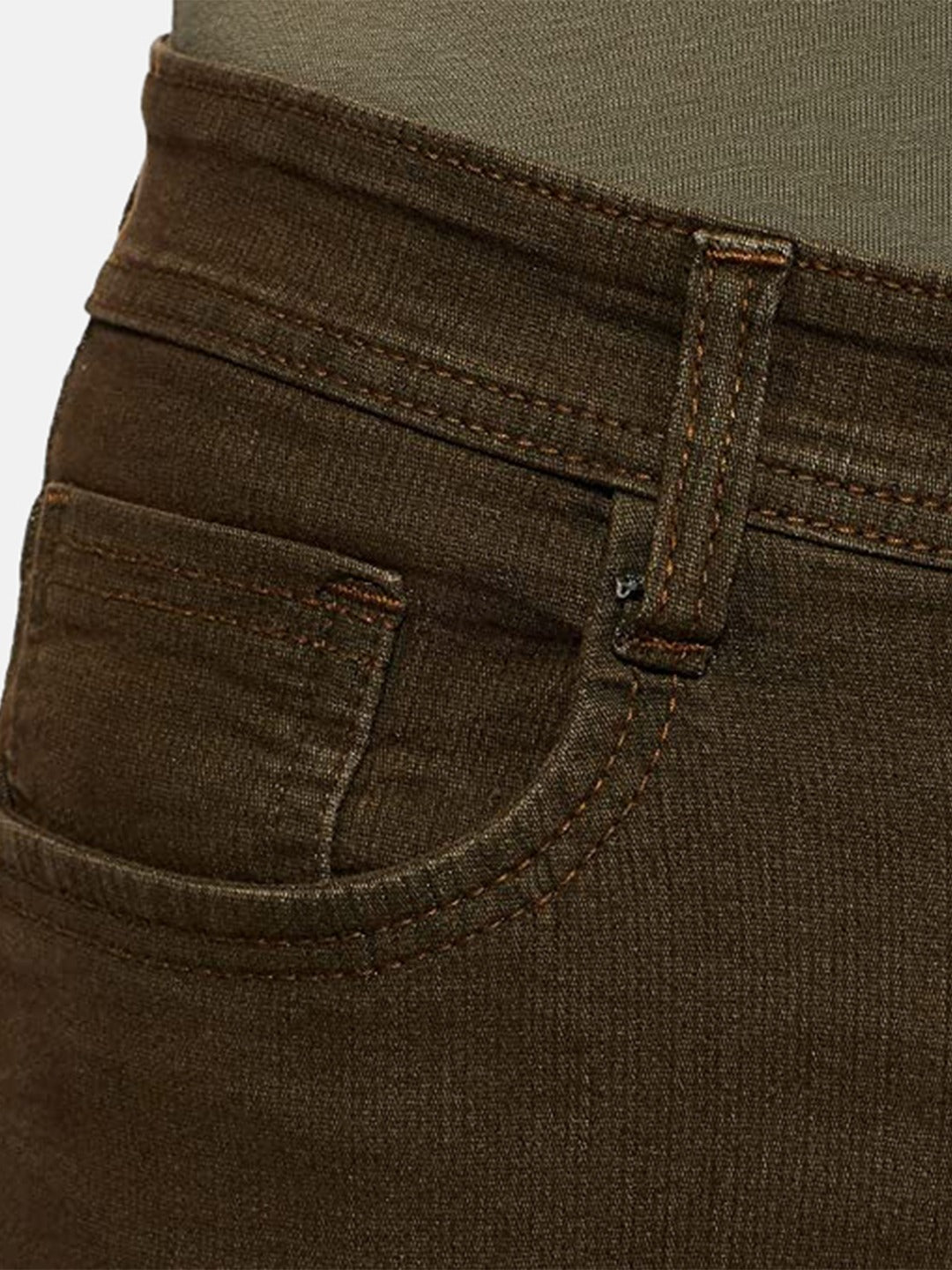 Men Brown Slim Fit Solid Jeans