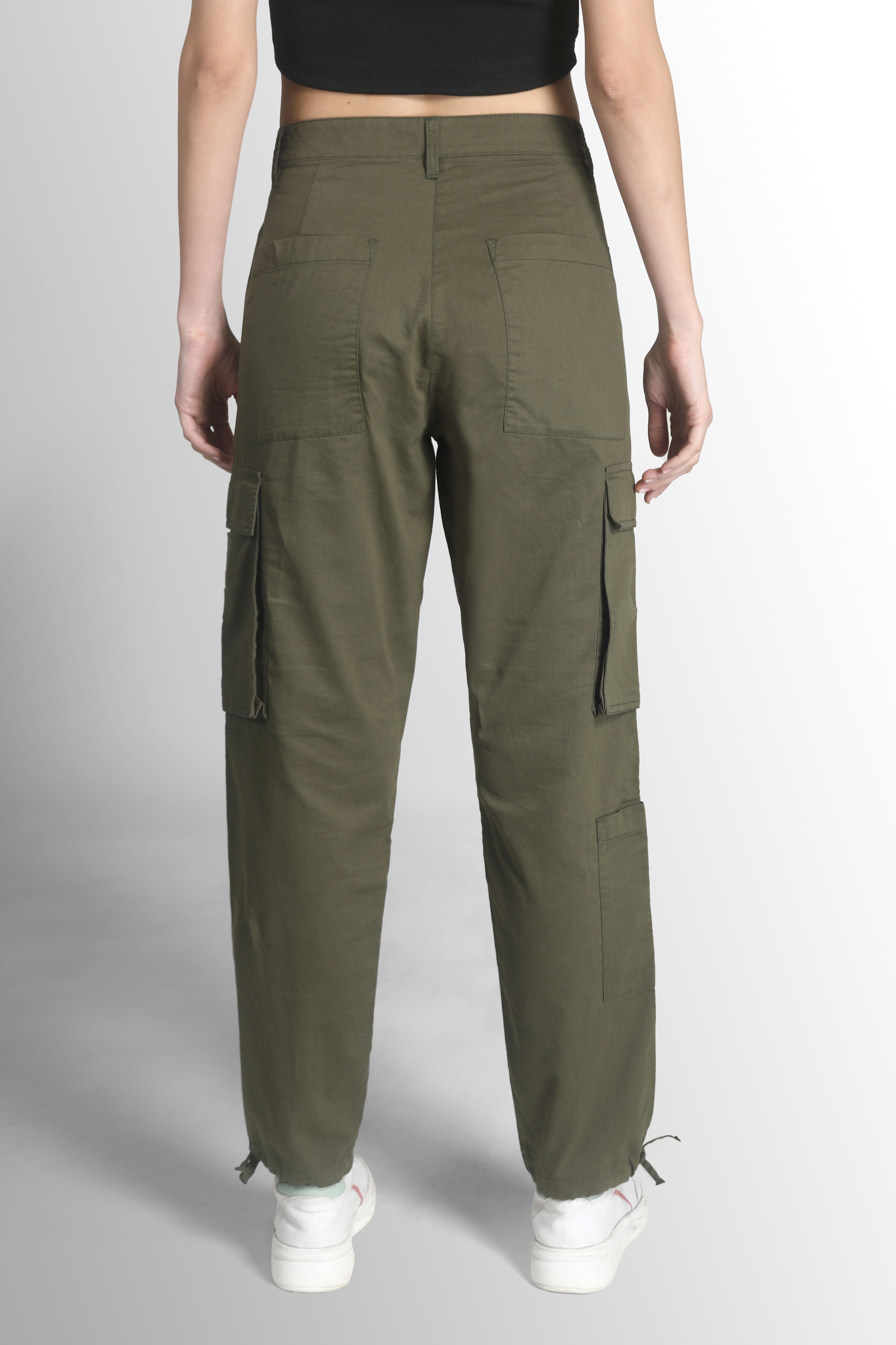 Women's Regular Olive Trousers