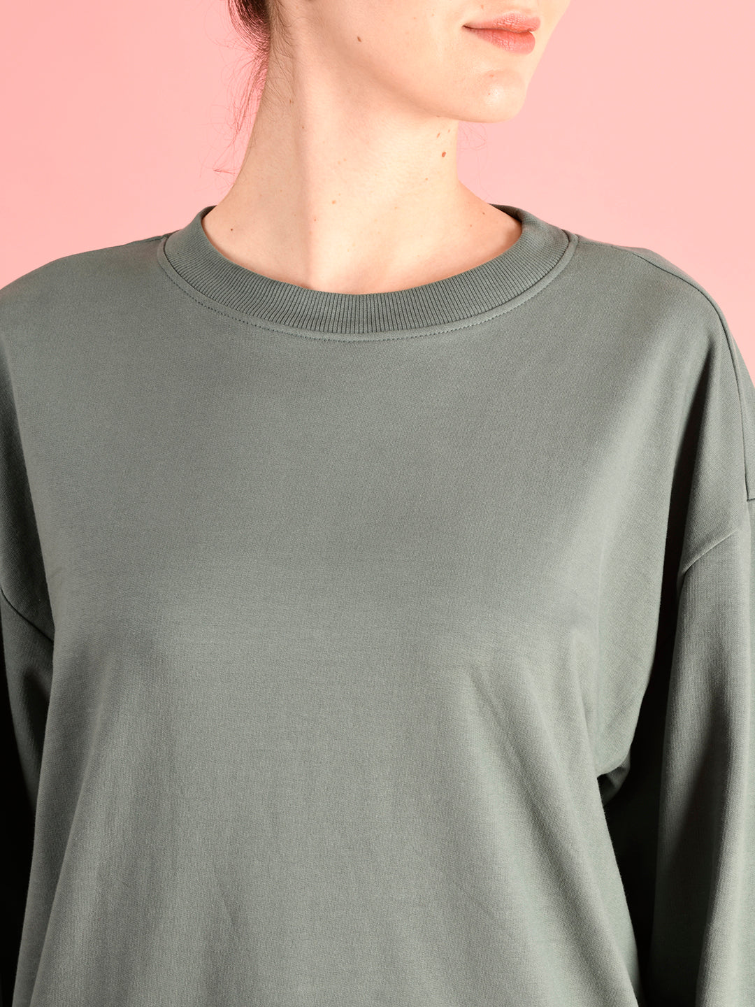 Women Over Size Fit Duck Green Sweatshirts