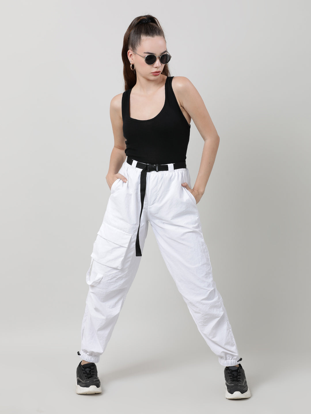 2023 Cargo Pants: Stylish Solid Color Capris For Women Stylish,  Comfortable, And Decorative Cuff Suspenders From Louis_ve_store, $4.12
