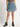 Women Light Fade Denim mini skirt with Cargo pockets