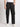 Men Black Plated Interlock Relaxed Fit Solid Cargos Trousers