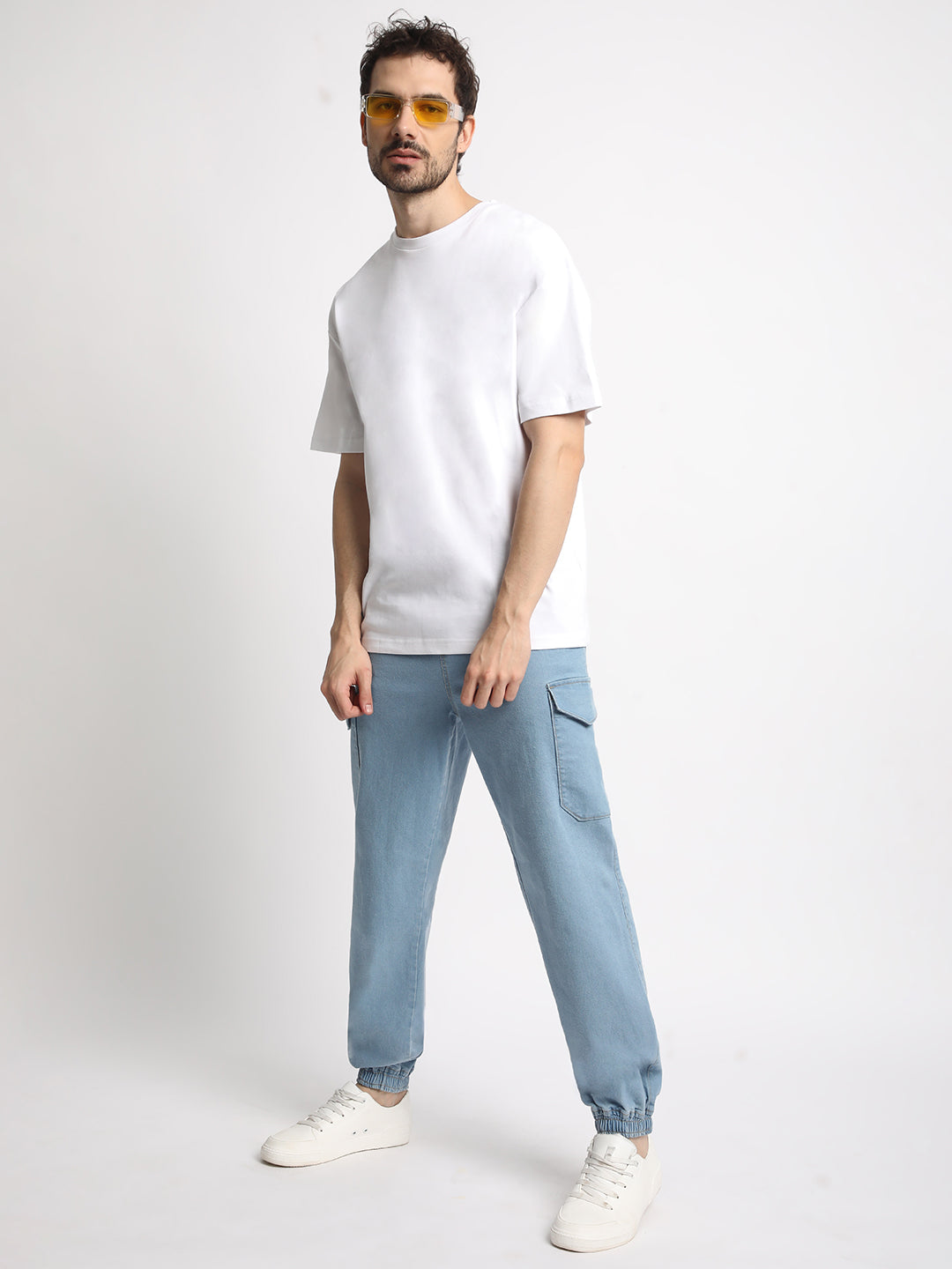 Men's Relaxed Light Blue Trousers