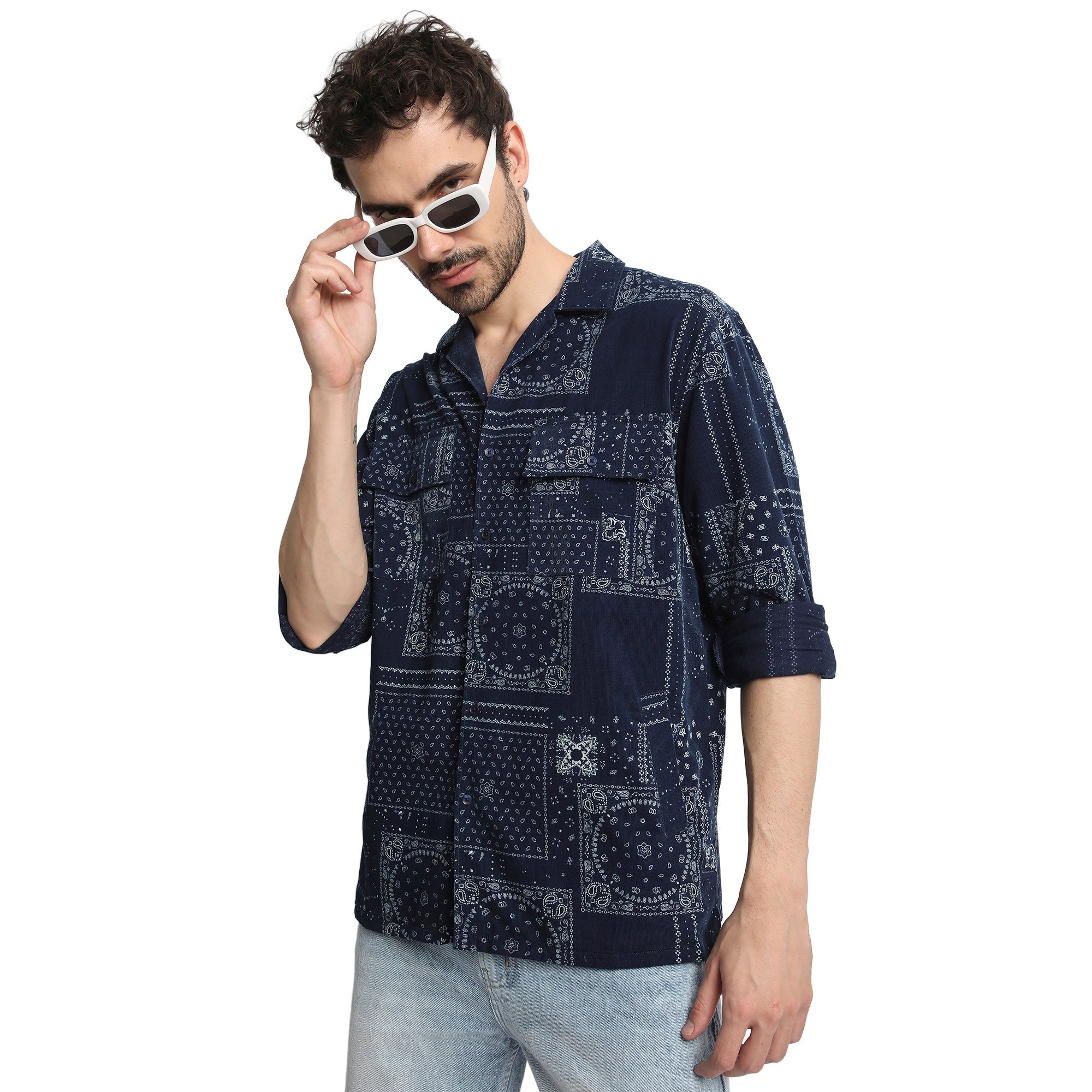 Men's Relaxed Navy Shirts