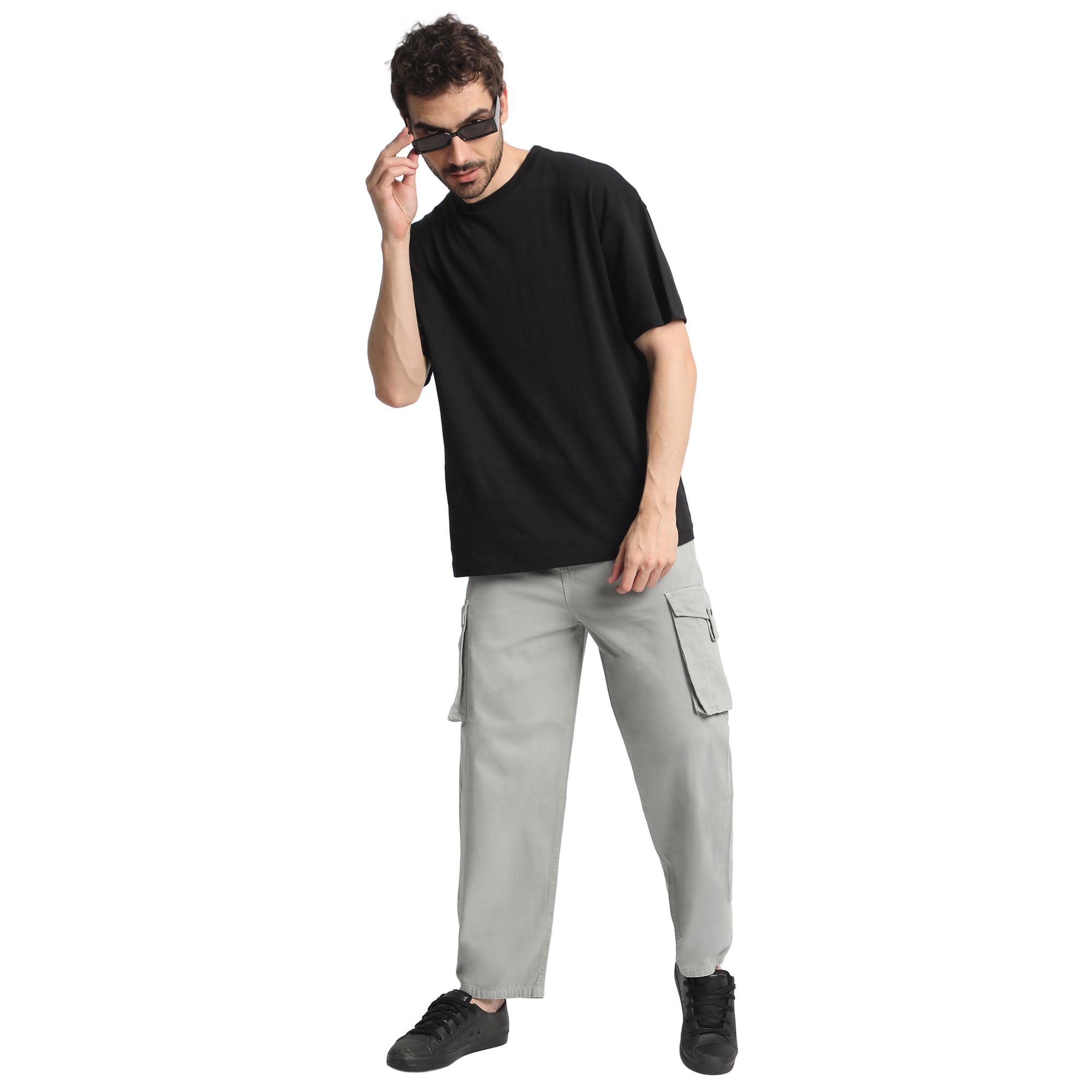 Men Baggy Fit Cargo Trousers