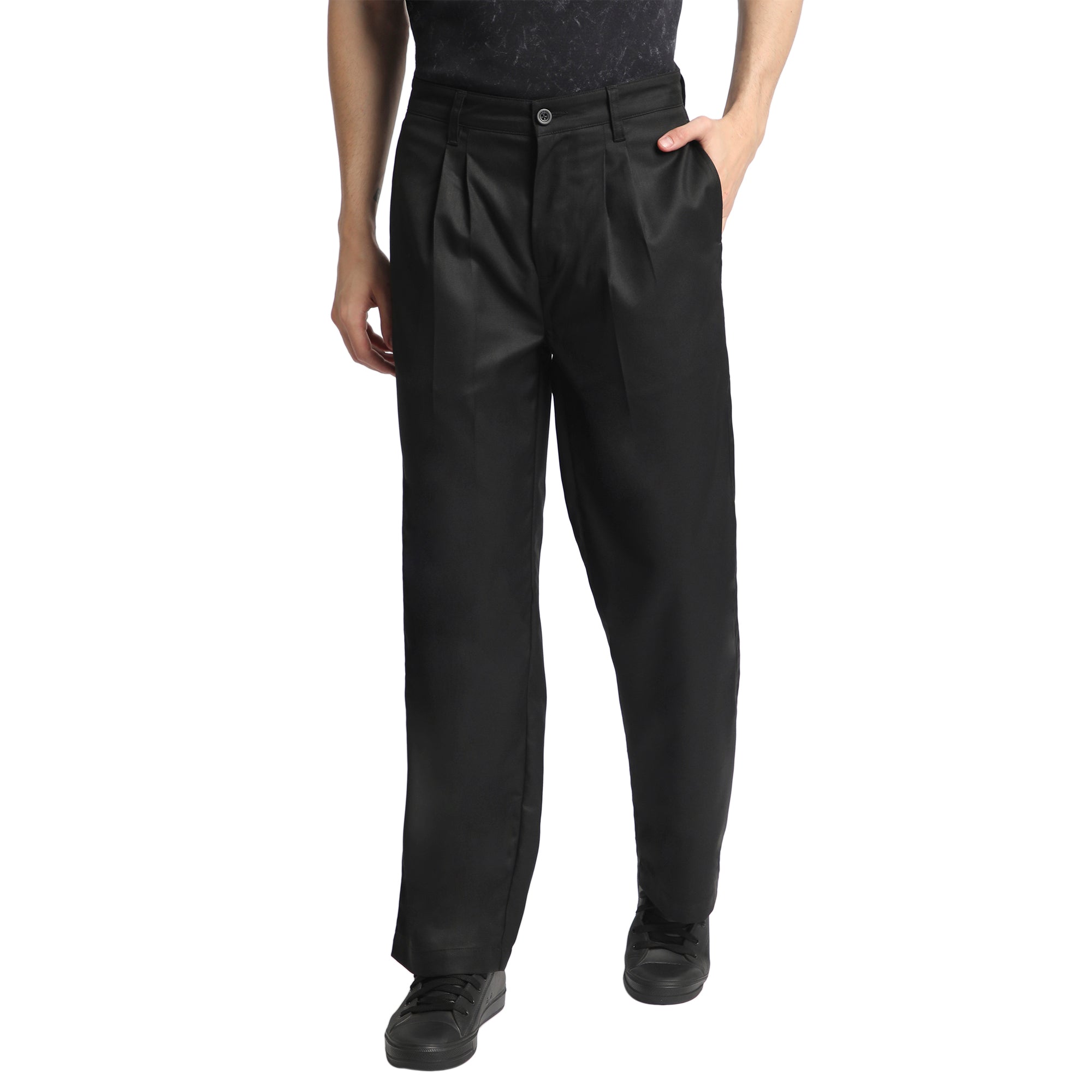 Men's Relaxed Black Trousers