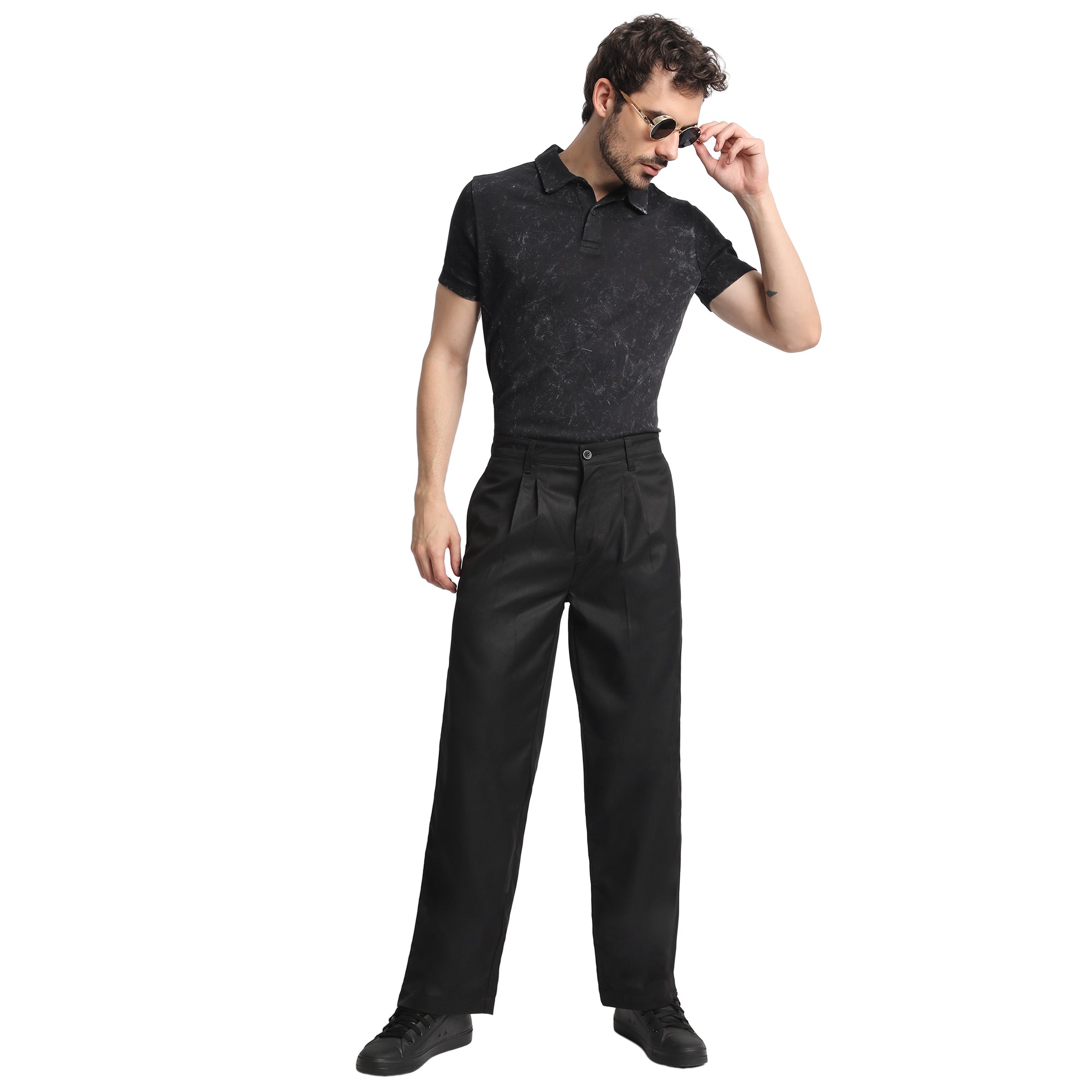 Men's Relaxed Black Trousers