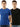 Men Royal Blue/Black Regular Fit Solid T Shirt (PO2)