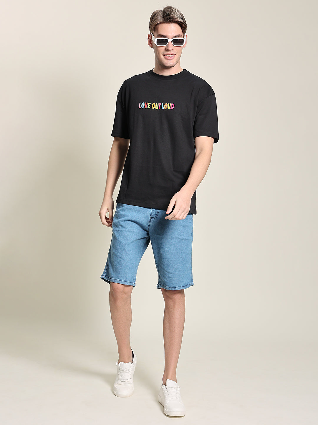 Gender Fluid Black Pride Love Out Loud Black Oversized T-Shirt