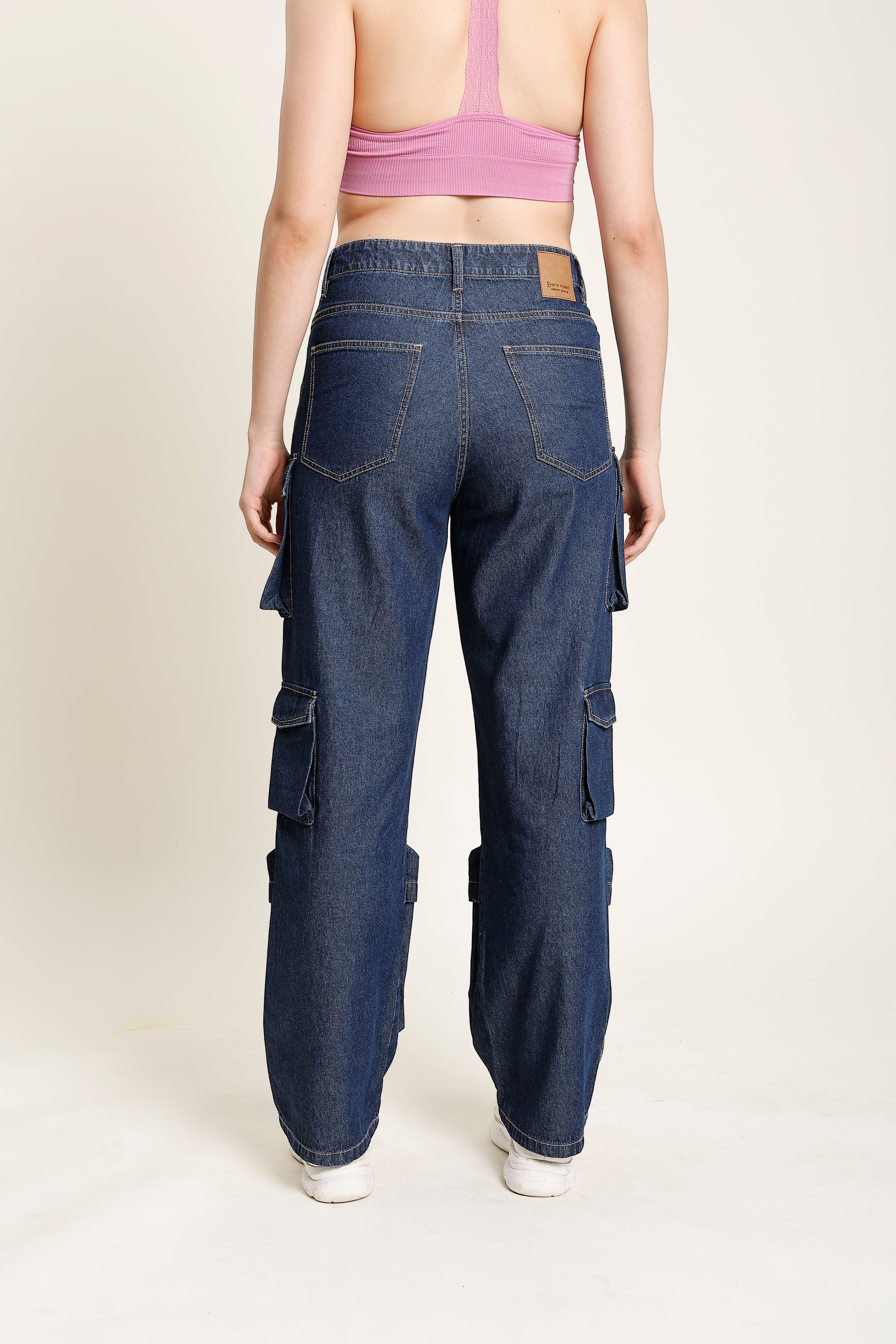 Women's Straight Dark Blue Trousers