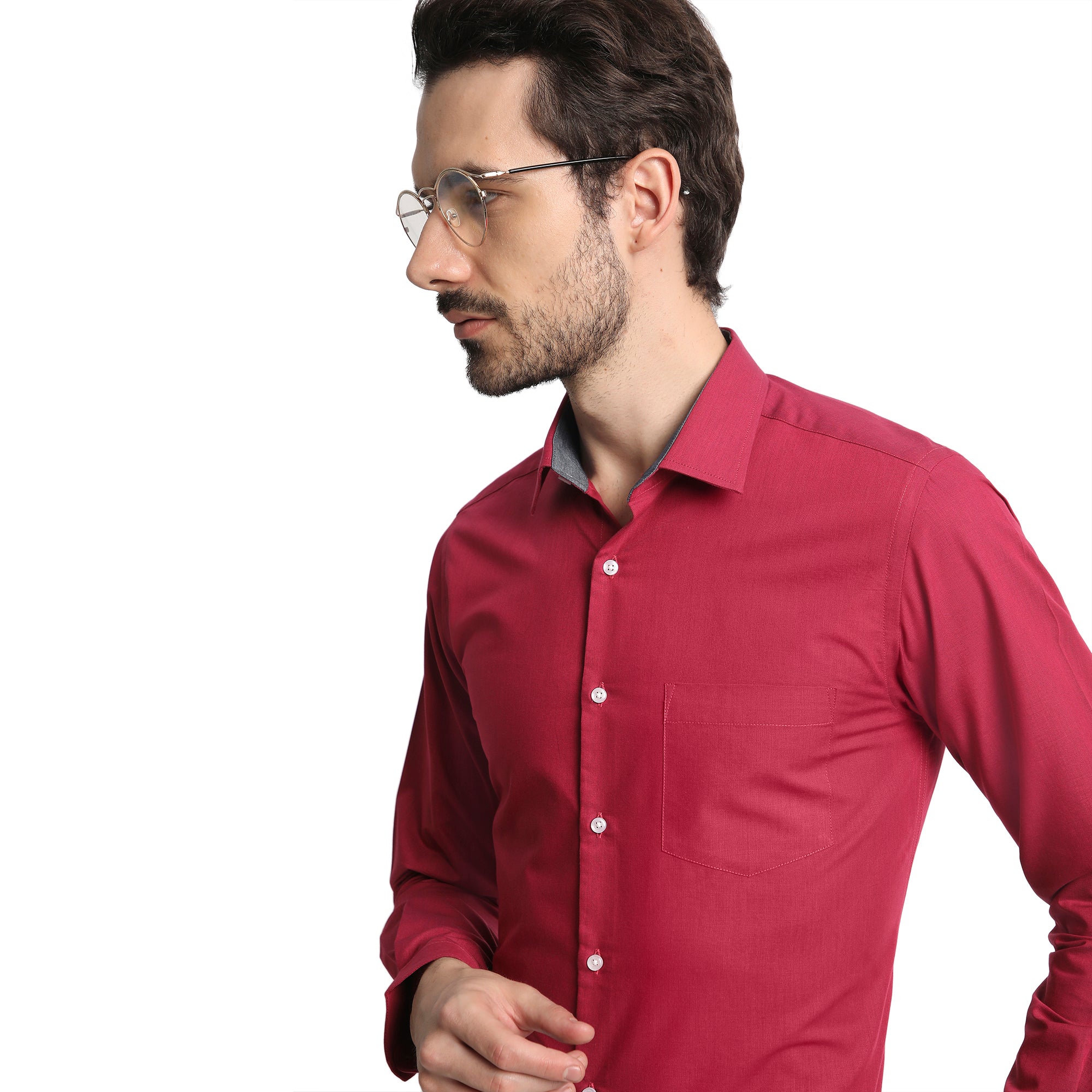 Men Formal Shirt With Patch Pocket