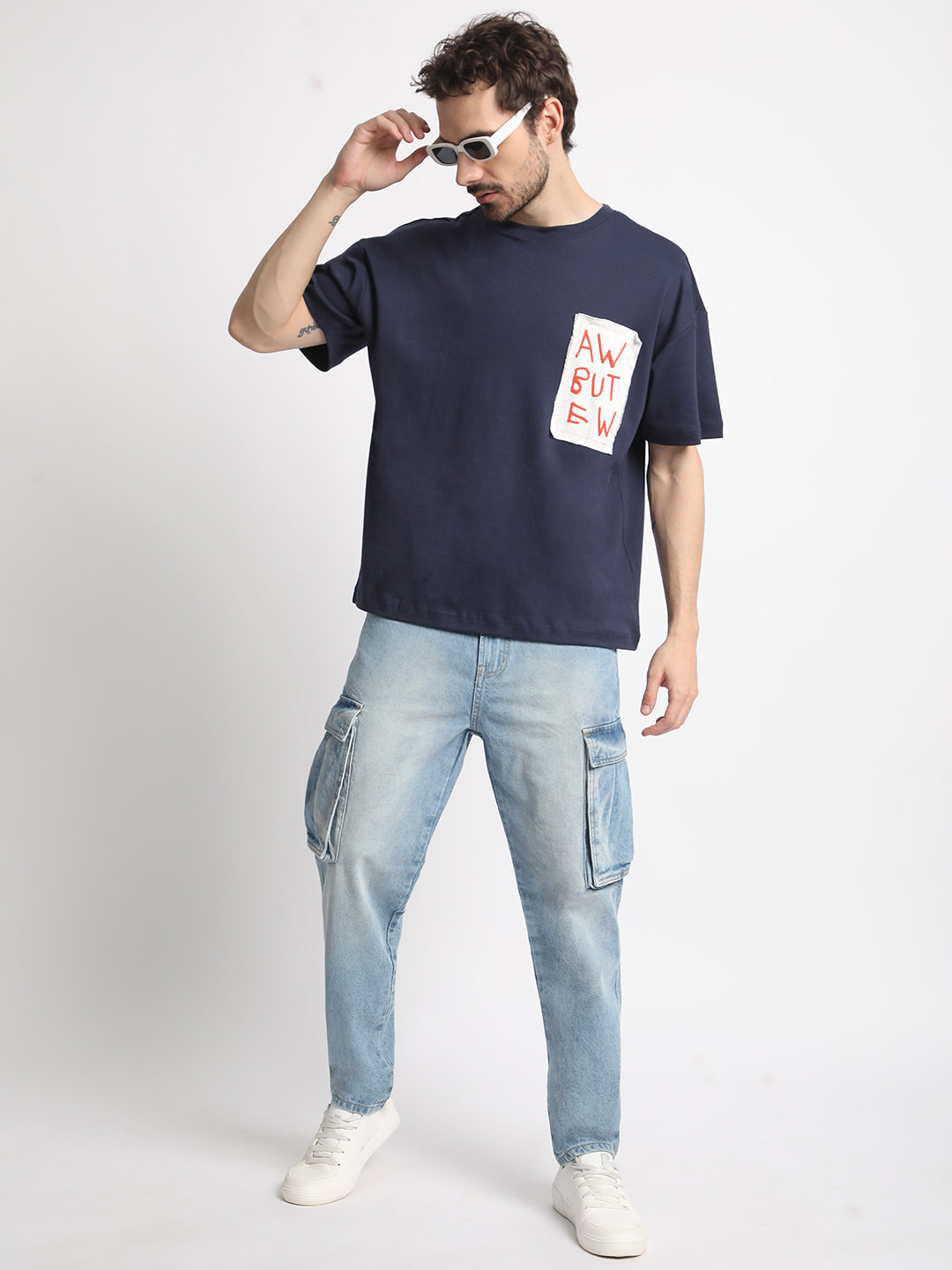 Men's Over Size Navy T-Shirts