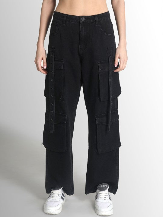 Women's Straight Charcoal Trousers