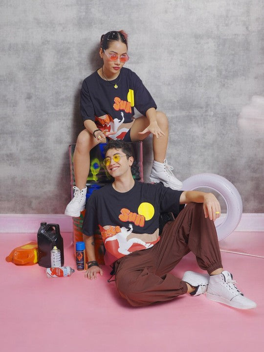 Unisex Skater Graphic Printed Oversized T Shirt