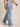 Women Light Blue Baggy-fit Denim Cargo Jeans