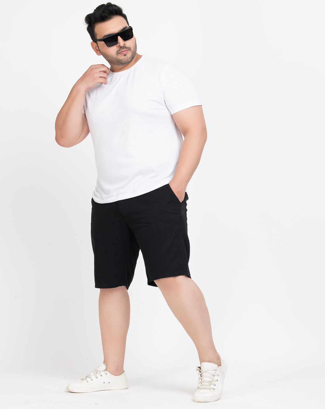 Men Black Regular Fit Solid Casual Shorts