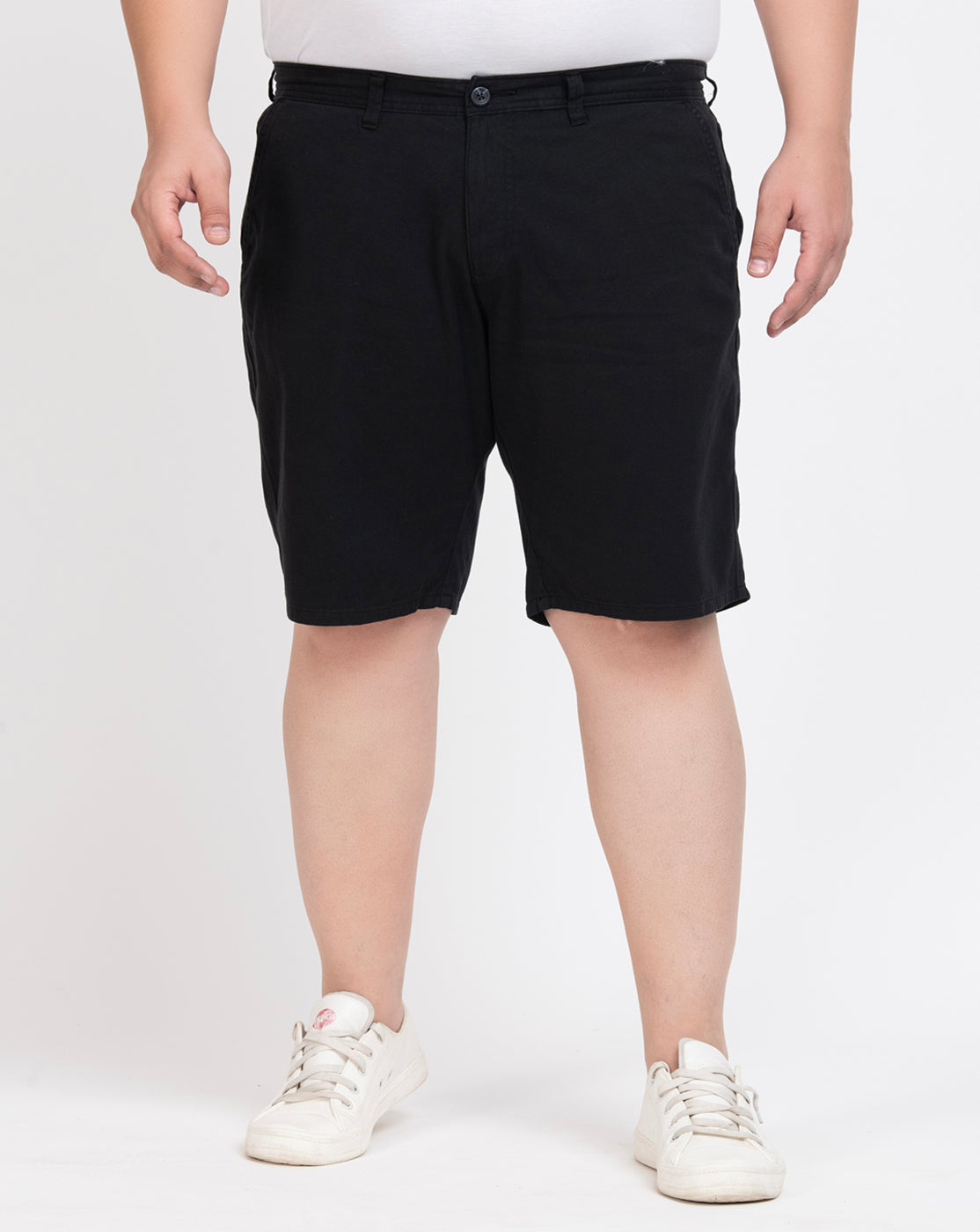 Men Black Regular Fit Solid Casual Shorts