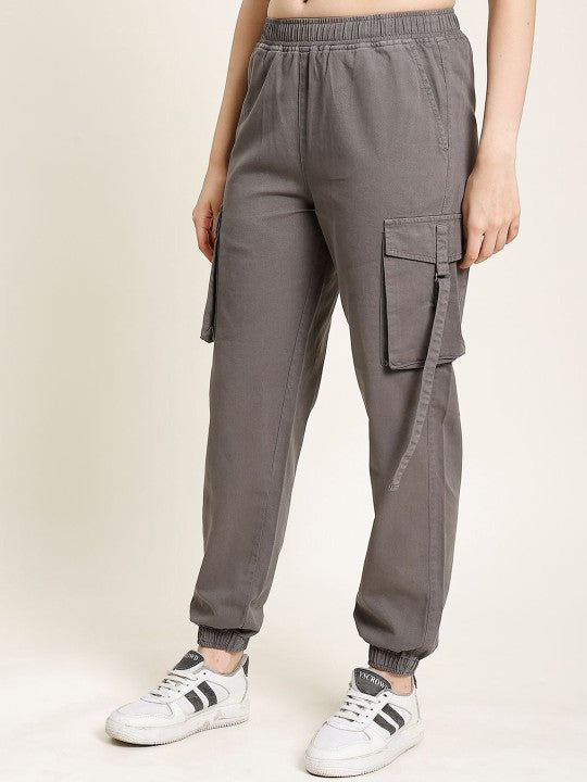 Women'sClassic flat Front  Regular Fit Iron Grey Trousers